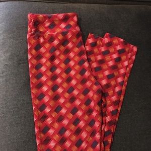 Tween lularoe leggings. Magenta, blue, yellow